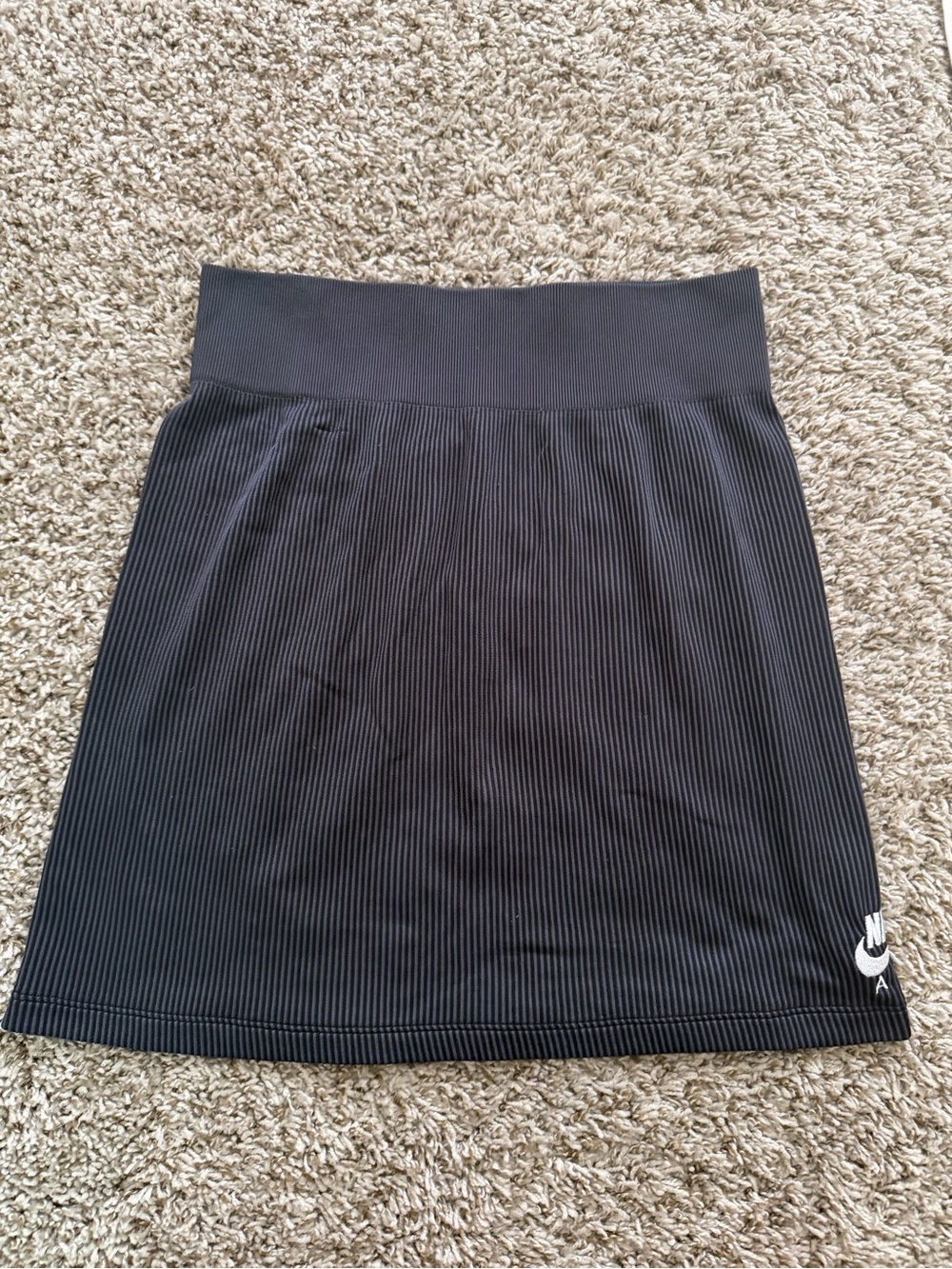 Nike Black Ribbed A-Line Tennis Skirt